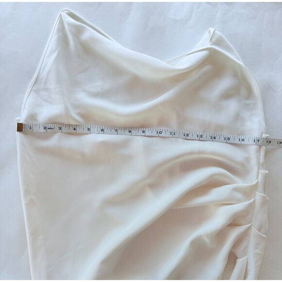 Amanda Uprichard Janet Open Back Strappy Asymmetrical Mini Dress in Ivory Size L - Picture 7 of 9